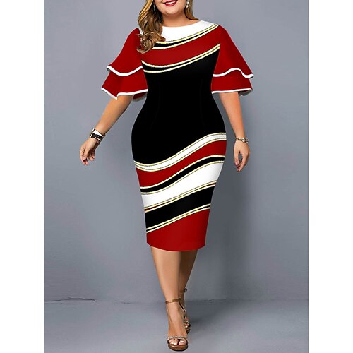 Dame Plusstørrelser Arbejdskjole Bodycon Kappe Kjole Farveblok Midikjole Halvlange ærmer Drapering Rund hals Mode udendørs Vin Rød Efterår Forår XL XXL 3XL 4XL 5XL
Dame Plusstørrelser Arbejdskjole Bodycon Kappe Kjole Farveblok Midikjole Halvlange ærmer Drapering Rund hals Mode udendørs Vin Rød Efterår Forår XL XXL 3XL 4XL 5XL