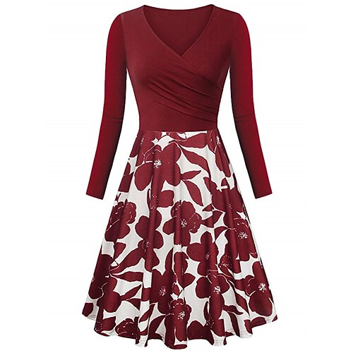 Dame Elegant Retro Rød Swingkjole Midikjole utendørs Daglig Trykt mønster Blomstret V-hals Langermet Normal Høst Vår 2023 Vin S M L XL
Dame Elegant Retro Rød Swingkjole Midikjole utendørs Daglig Trykt mønster Blomstret V-hals Langermet Normal Høst Vår 2023 Vin S M L XL