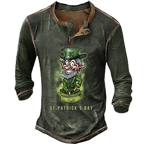 Herre Henly-skjorte T-skjorter Grafisk Tegneserie Henley Klær 3D-utskrift utendørs Avslappet Langermet Knapp ned Trykt mønster Mote Designer Bekvem
Herre Henly-skjorte T-skjorter Grafisk Tegneserie Henley Klær 3D-utskrift utendørs Avslappet Langermet Knapp ned Trykt mønster Mote Designer Bekvem