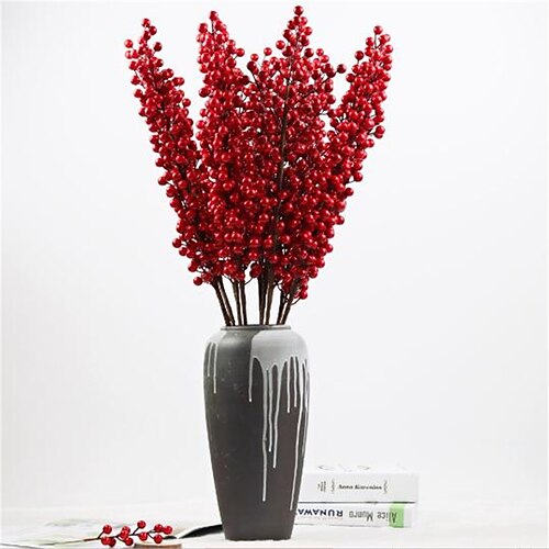 4PCS High Branch 12 Fork Red Fruit Wealth Fruit Simulation Flower Fake Flower Simulation Christmas Red Fruit New Year Decoration 80cm/31.5in
4PCS High Branch 12 Fork Red Fruit Wealth Fruit Simulation Flower Fake Flower Simulation Christmas Red Fruit New Year Decoration 80cm/31.5in