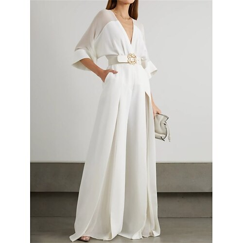 Damen Jumpsuit Gitter Hohe Taillenlinie Feste Farbe V Ausschnitt Elegant Formell Party Geschäft Regular Fit Halbe Ärmel Weiß S M L XL Frühling
Damen Jumpsuit Gitter Hohe Taillenlinie Feste Farbe V Ausschnitt Elegant Formell Party Geschäft Regular Fit Halbe Ärmel Weiß S M L XL Frühling