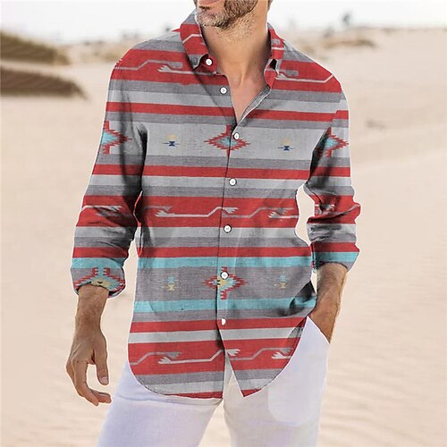 Men's Shirt Striped Graphic Prints Turndown Yellow Red Outdoor Street Long Sleeve Button-Down Print Clothing Apparel Vintage Fashion Streetwear Designer
Men's Shirt Striped Graphic Prints Turndown Yellow Red Outdoor Street Long Sleeve Button-Down Print Clothing Apparel Vintage Fashion Streetwear Designer
