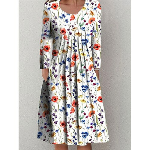 Dame Uformell kjole Skiftkjole Print kjole Blomstret Lomme Trykt mønster Crew-hals Midikjole Mote utendørs Daglig Langermet Løstsittende Hvit Oransje Sommer Vår S M L XL XXL
Dame Uformell kjole Skiftkjole Print kjole Blomstret Lomme Trykt mønster Crew-hals Midikjole Mote utendørs Daglig Langermet Løstsittende Hvit Oransje Sommer Vår S M L XL XXL