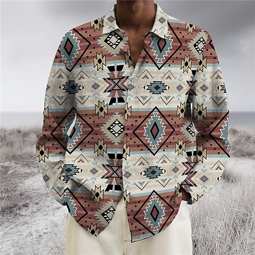 Men's Shirt Graphic Prints Geometry Turndown Brown Gray Outdoor Street Long Sleeve Button-Down Print Clothing Apparel Vintage Fashion Streetwear Designer
Men's Shirt Graphic Prints Geometry Turndown Brown Gray Outdoor Street Long Sleeve Button-Down Print Clothing Apparel Vintage Fashion Streetwear Designer