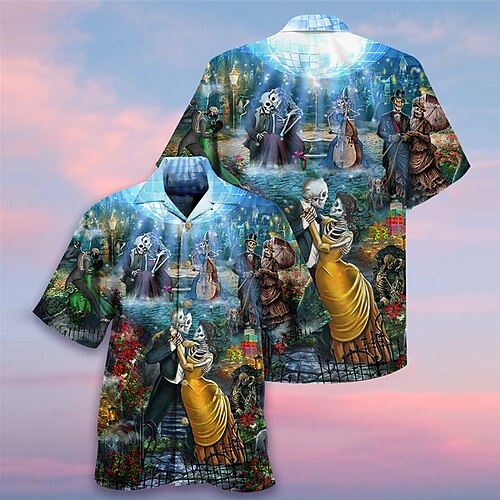 Men's Shirt Summer Hawaiian Shirt Skull Graphic Prints Music Valentine's Day Turndown Blue Casual Holiday Short Sleeve Button-Down Print Clothing Apparel Tropical Fashion Hawaiian Soft
Men's Shirt Summer Hawaiian Shirt Skull Graphic Prints Music Valentine's Day Turndown Blue Casual Holiday Short Sleeve Button-Down Print Clothing Apparel Tropical Fashion Hawaiian Soft