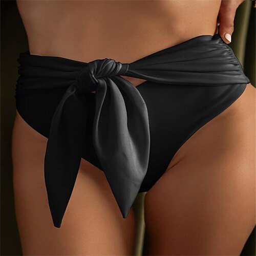 Mujer Bañadores Parte inferior del bikini Normal Traje de baño Acordonado Plano Negro Trajes de baño Deportes Verano
Mujer Bañadores Parte inferior del bikini Normal Traje de baño Acordonado Plano Negro Trajes de baño Deportes Verano