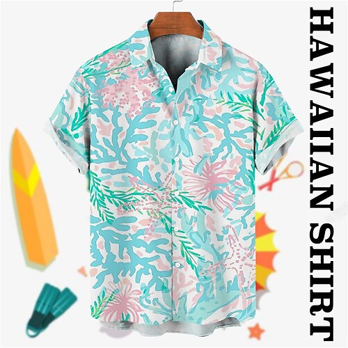Men's Shirt Summer Hawaiian Shirt Graphic Prints Reef Turndown Blue Green Street Casual Short Sleeves Button-Down Print Clothing Apparel Tropical Fashion Hawaiian Designer
Men's Shirt Summer Hawaiian Shirt Graphic Prints Reef Turndown Blue Green Street Casual Short Sleeves Button-Down Print Clothing Apparel Tropical Fashion Hawaiian Designer