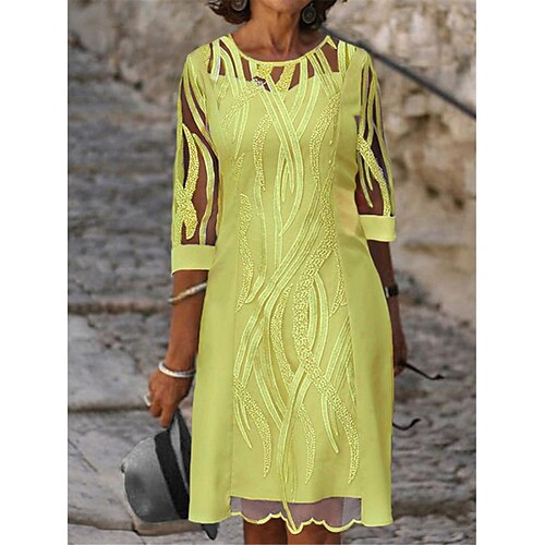 Per donna Vestito casual Abito di pizzo Vestito a trapezio Liscio Pizzo Girocollo Mini abito Elegante Classico Esterno Giornaliero Manica a 3/4 Standard Giallo Viola Verde Primavera Estate S M L XL
Per donna Vestito casual Abito di pizzo Vestito a trapezio Liscio Pizzo Girocollo Mini abito Elegante Classico Esterno Giornaliero Manica a 3/4 Standard Giallo Viola Verde Primavera Estate S M L XL