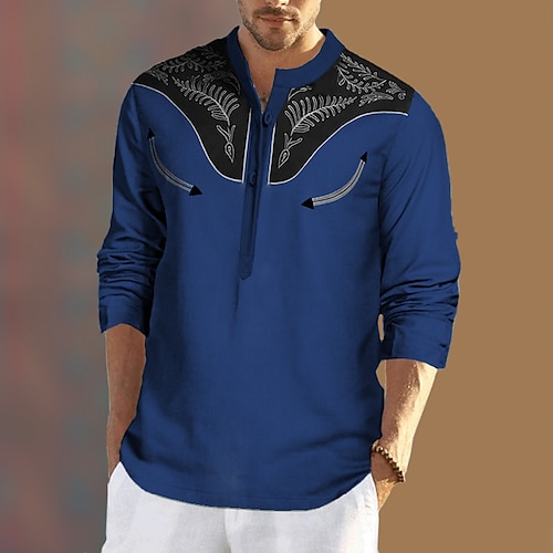 Men's Shirt Western Shirt Graphic Prints Stand Collar Blue Brown Gray Outdoor Street Long Sleeve Button-Down Print Clothing Apparel Fashion Designer western style
Men's Shirt Western Shirt Graphic Prints Stand Collar Blue Brown Gray Outdoor Street Long Sleeve Button-Down Print Clothing Apparel Fashion Designer western style