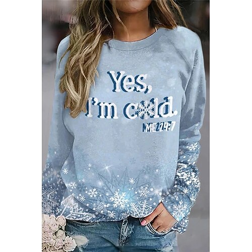 Per donna maglietta Nero Blu Testo Fiocco di neve Stampa Manica lunga Giornaliero Fine settimana Essenziale Rotonda Standard Pittura S
Per donna maglietta Nero Blu Testo Fiocco di neve Stampa Manica lunga Giornaliero Fine settimana Essenziale Rotonda Standard Pittura S