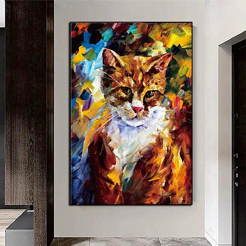 Handmade Hand Painted Oil Painting Wall Modern Abstract Cat painting pattle knife art Canvas Painting Home Decoration Decor Rolled Canvas No Frame Unstretched
Handmade Hand Painted Oil Painting Wall Modern Abstract Cat painting pattle knife art Canvas Painting Home Decoration Decor Rolled Canvas No Frame Unstretched