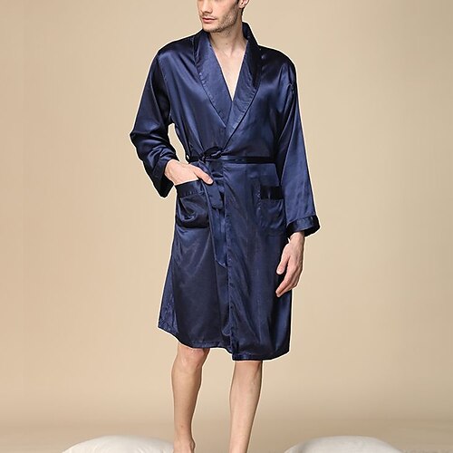 Herre Loungewear Silke kappe Badekåber Silke Kimono Vanlig Stilfuld Afslappet Komfort Hjem Daglig Seng Polyester Komfort V-hals Inkl. bælte Forår Sommer Sølv Blå
Herre Loungewear Silke kappe Badekåber Silke Kimono Vanlig Stilfuld Afslappet Komfort Hjem Daglig Seng Polyester Komfort V-hals Inkl. bælte Forår Sommer Sølv Blå