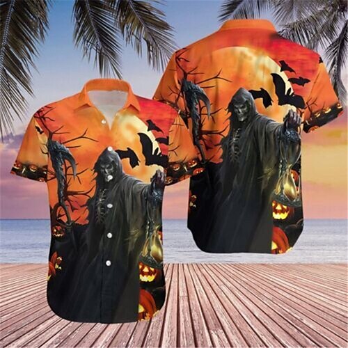 Men's Shirt Summer Hawaiian Shirt Skull Graphic Prints Turndown Orange Street Casual Short Sleeves Button-Down Print Clothing Apparel Tropical Fashion Hawaiian Designer
Men's Shirt Summer Hawaiian Shirt Skull Graphic Prints Turndown Orange Street Casual Short Sleeves Button-Down Print Clothing Apparel Tropical Fashion Hawaiian Designer