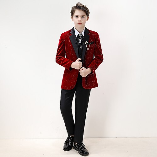 Bryllup 3 ( Jakke Vest Bukser Sløyfe ) Barn Gutter Ring Bærer Drakter Langt Erme Polyester Solid farget 3-17 år
Bryllup 3 ( Jakke Vest Bukser Sløyfe ) Barn Gutter Ring Bærer Drakter Langt Erme Polyester Solid farget 3-17 år