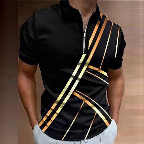 Herre POLO T-skjorte Golf skjorte Grafiske trykk Geometri Aftæpning Gul utendørs Gate Kort Erme Glidelås Trykt mønster Klær Mote Designer Fritid Pustende
Herre POLO T-skjorte Golf skjorte Grafiske trykk Geometri Aftæpning Gul utendørs Gate Kort Erme Glidelås Trykt mønster Klær Mote Designer Fritid Pustende