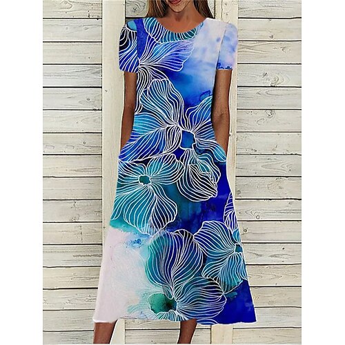Dame Afslappet påklædning T shirt kjole Skift Kjole Blomstret Lomme Trykt mønster Rund hals Midikjole Aktiv Mode udendørs Daglig Kortærmet Løstsiddende Navyblå Blå Lilla Forår Sommer S M L XL XXL
Dame Afslappet påklædning T shirt kjole Skift Kjole Blomstret Lomme Trykt mønster Rund hals Midikjole Aktiv Mode udendørs Daglig Kortærmet Løstsiddende Navyblå Blå Lilla Forår Sommer S M L XL XXL