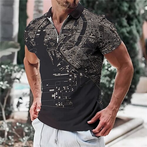 Herre POLO Trøje Golftrøje Zip Polo Grafiske tryk Aftæpning Sort Blå udendørs Gade Kort Ærme Lynlås Trykt mønster Tøj Mode Designer Afslappet Åndbart
Herre POLO Trøje Golftrøje Zip Polo Grafiske tryk Aftæpning Sort Blå udendørs Gade Kort Ærme Lynlås Trykt mønster Tøj Mode Designer Afslappet Åndbart