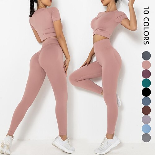 Per donna Set di Abbigliamento Sportivo Set di allenamento 2 pezzi Senza cuciture Tinta unica Completo tuta Nero Rosa Elastene Yoga Fitness Corsa Fasciante in vita Sollevamento dei glutei
Per donna Set di Abbigliamento Sportivo Set di allenamento 2 pezzi Senza cuciture Tinta unica Completo tuta Nero Rosa Elastene Yoga Fitness Corsa Fasciante in vita Sollevamento dei glutei