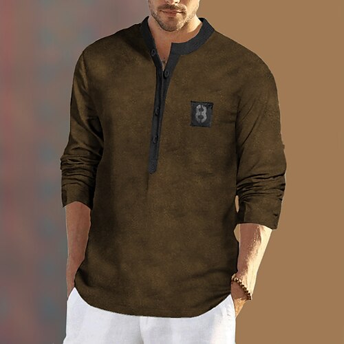 Men's Shirt Letter Graphic Prints Stand Collar Black Blue Brown Green Outdoor Street Long Sleeve Button-Down Print Clothing Apparel Fashion Designer Casual Comfortable
Men's Shirt Letter Graphic Prints Stand Collar Black Blue Brown Green Outdoor Street Long Sleeve Button-Down Print Clothing Apparel Fashion Designer Casual Comfortable