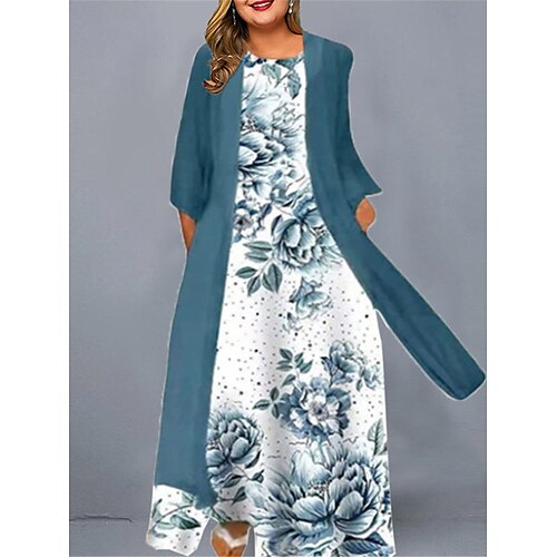Dame Plusstørrelser Hverdagskjole Kjole sæt To-delt kjole Blomstret Lang kjole Maxikjole Langærmet Trykt mønster Rund hals Mode Daglig Vin Kongeblå Forår Sommer L XL XXL 3XL 4XL
Dame Plusstørrelser Hverdagskjole Kjole sæt To-delt kjole Blomstret Lang kjole Maxikjole Langærmet Trykt mønster Rund hals Mode Daglig Vin Kongeblå Forår Sommer L XL XXL 3XL 4XL