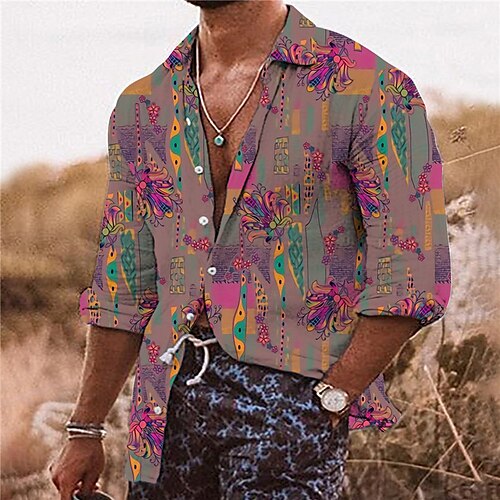 Men's Shirt Floral Graphic Prints Turndown Yellow Fuchsia Outdoor Street Long Sleeve Button-Down Print Clothing Apparel Tropical Sports Boho Streetwear
Men's Shirt Floral Graphic Prints Turndown Yellow Fuchsia Outdoor Street Long Sleeve Button-Down Print Clothing Apparel Tropical Sports Boho Streetwear