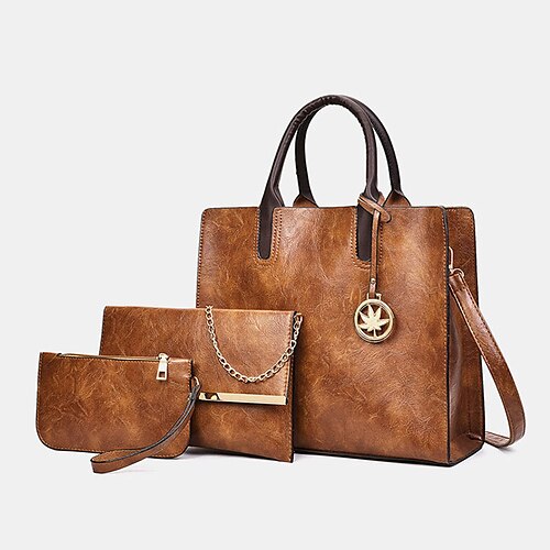 Dame Håndveske Crossbody-veske Veskesett Håndleddveske Konvoluttpose PU lær 3 deler utendørs Daglig Kjede Helfarge Lysegrå Rosa Svart
Dame Håndveske Crossbody-veske Veskesett Håndleddveske Konvoluttpose PU lær 3 deler utendørs Daglig Kjede Helfarge Lysegrå Rosa Svart