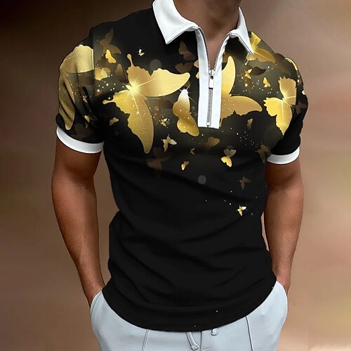 Herre POLO Trøje Golftrøje Dyr Sommerfugl Grafiske tryk Aftæpning Guld udendørs Gade Kort Ærme Lynlås Trykt mønster Tøj Mode Designer Afslappet Åndbart
Herre POLO Trøje Golftrøje Dyr Sommerfugl Grafiske tryk Aftæpning Guld udendørs Gade Kort Ærme Lynlås Trykt mønster Tøj Mode Designer Afslappet Åndbart