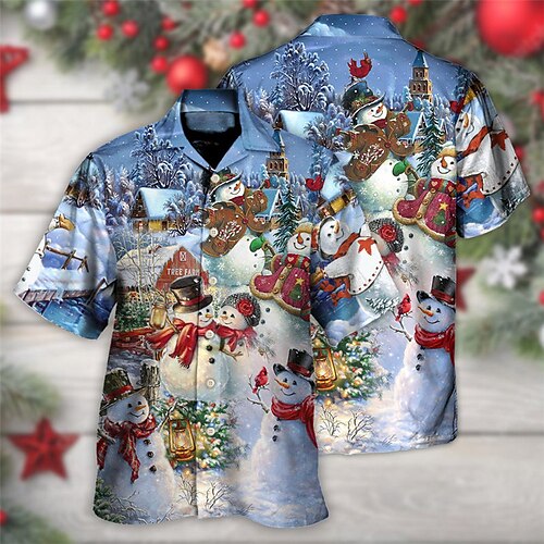 Men's Shirt Summer Hawaiian Shirt Snowman Graphic Prints Turndown Blue Casual Holiday Short Sleeve Button-Down Print Clothing Apparel Tropical Fashion Hawaiian Soft
Men's Shirt Summer Hawaiian Shirt Snowman Graphic Prints Turndown Blue Casual Holiday Short Sleeve Button-Down Print Clothing Apparel Tropical Fashion Hawaiian Soft