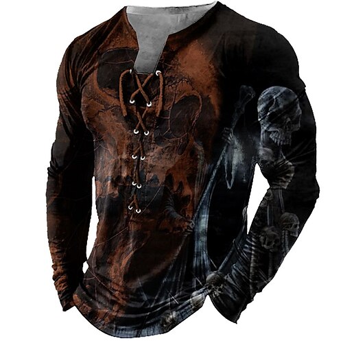 Per uomo maglietta Magliette Pop art Teschi Colletto Abbigliamento Stampa 3D Informale Giornaliero Manica lunga Lacci Stampa Di tendenza Originale Comodo
Per uomo maglietta Magliette Pop art Teschi Colletto Abbigliamento Stampa 3D Informale Giornaliero Manica lunga Lacci Stampa Di tendenza Originale Comodo