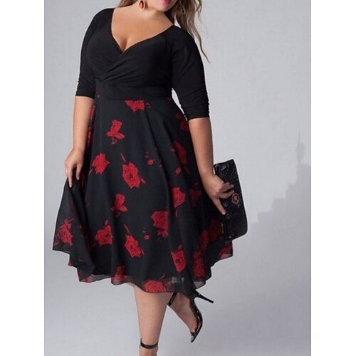 kvinders plus size afslappet kjole swingkjole blomstret midikjole halværmet patchwork print v-hals klassisk daglig sort hvid forår efterår l xl 3xl 4xl 5xl
kvinders plus size afslappet kjole swingkjole blomstret midikjole halværmet patchwork print v-hals klassisk daglig sort hvid forår efterår l xl 3xl 4xl 5xl