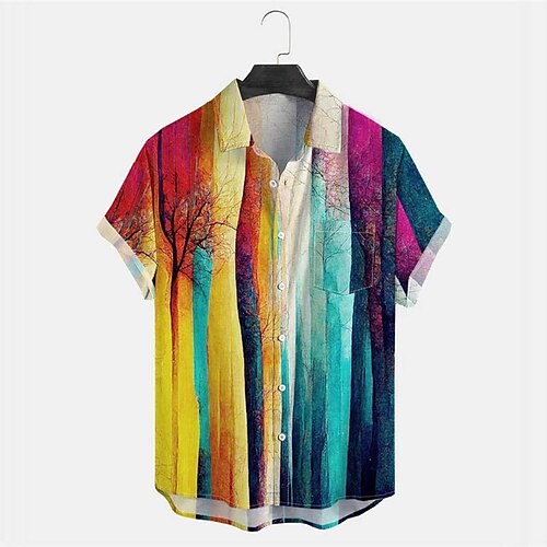 Men's Shirt Summer Hawaiian Shirt Tree Graphic Prints Turndown Rainbow Outdoor Street Short Sleeves Button-Down Print Clothing Apparel Tropical Fashion Hawaiian Designer
Men's Shirt Summer Hawaiian Shirt Tree Graphic Prints Turndown Rainbow Outdoor Street Short Sleeves Button-Down Print Clothing Apparel Tropical Fashion Hawaiian Designer