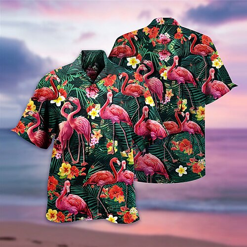 Herre Skjorte Hawaii skjorte Blomstret Flamingo Grafiske trykk Valentinsdag Aftæpning Grønn Avslappet Ferie Kortermet Knapp ned Trykt mønster Klær Tropisk Mote Hawaiisk Myk
Herre Skjorte Hawaii skjorte Blomstret Flamingo Grafiske trykk Valentinsdag Aftæpning Grønn Avslappet Ferie Kortermet Knapp ned Trykt mønster Klær Tropisk Mote Hawaiisk Myk