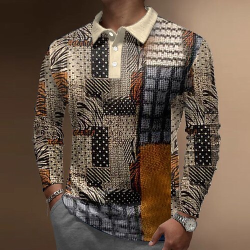 Herre POLO Trøje Golftrøje Vaffel poloshirt Farveblok Grafiske tryk Geometri Aftæpning Gul udendørs Gade Langærmet Knap ned Trykt mønster Tøj Mode Gade Designer Blødt
Herre POLO Trøje Golftrøje Vaffel poloshirt Farveblok Grafiske tryk Geometri Aftæpning Gul udendørs Gade Langærmet Knap ned Trykt mønster Tøj Mode Gade Designer Blødt