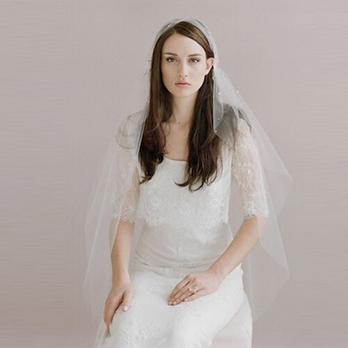 1 strato Classico / Lustrini Veli da sposa Velo medio (ai fianchi) con Cristalli / Strass Tulle
1 strato Classico / Lustrini Veli da sposa Velo medio (ai fianchi) con Cristalli / Strass Tulle