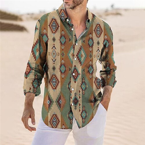 Men's Shirt Tribal Graphic Prints Geometry Turndown Yellow Blue Outdoor Street Long Sleeve Button-Down Print Clothing Apparel Vintage Fashion Streetwear Designer
Men's Shirt Tribal Graphic Prints Geometry Turndown Yellow Blue Outdoor Street Long Sleeve Button-Down Print Clothing Apparel Vintage Fashion Streetwear Designer
