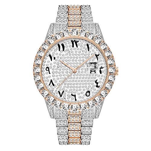 Reloj de cuarzo de la marca missfox, reloj de pulsera de acero inoxidable con esfera grande de hip hop con diamantes completos
Reloj de cuarzo de la marca missfox, reloj de pulsera de acero inoxidable con esfera grande de hip hop con diamantes completos