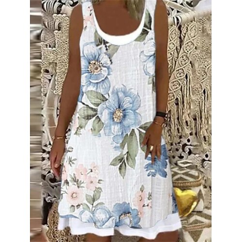 Dame Afslappet påklædning Skift Kjole Tank Top Kjole Blomstret falske to stykker Trykt mønster U-hals Midikjole Mode Gade udendørs Daglig Uden ærmer Løstsiddende Hvid Blå Orange Forår Sommer S M L XL
Dame Afslappet påklædning Skift Kjole Tank Top Kjole Blomstret falske to stykker Trykt mønster U-hals Midikjole Mode Gade udendørs Daglig Uden ærmer Løstsiddende Hvid Blå Orange Forår Sommer S M L XL