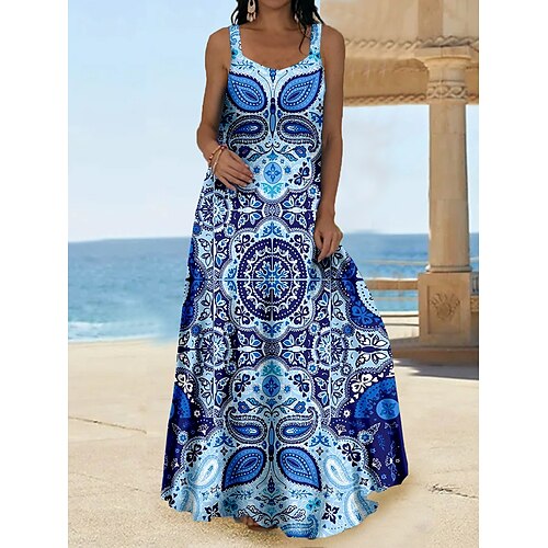 Dame Lang kjole Maxikjole Swingkjole Solkjole Sommerkjole Stamme Mote Bohemsk Feriereise Strand Helg Trykt mønster Ermeløs Med stropper Kjole Løstsittende Blå Lilla Vår Sommer S M L XL XXL
Dame Lang kjole Maxikjole Swingkjole Solkjole Sommerkjole Stamme Mote Bohemsk Feriereise Strand Helg Trykt mønster Ermeløs Med stropper Kjole Løstsittende Blå Lilla Vår Sommer S M L XL XXL