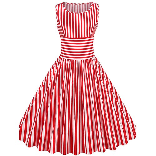 Dame Basale Elegant Vintage kjole Midikjole udendørs Ferie Krøllede Folder Stribet Rund hals Uden ærmer Regulær Sommer Forår 2023 Rød S M L XL
Dame Basale Elegant Vintage kjole Midikjole udendørs Ferie Krøllede Folder Stribet Rund hals Uden ærmer Regulær Sommer Forår 2023 Rød S M L XL