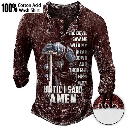 Herre Henley-skjorte Grafiske T-shirts 100% bomuldssyre-vaskeskjorte Templarkorset Grafiske tryk Henley Varm Stempling Gade Ferierejse Langærmet Trykt mønster Tøj Designer Basale Moderne Moderne
Herre Henley-skjorte Grafiske T-shirts 100% bomuldssyre-vaskeskjorte Templarkorset Grafiske tryk Henley Varm Stempling Gade Ferierejse Langærmet Trykt mønster Tøj Designer Basale Moderne Moderne