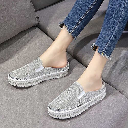 Dame Flate sko Slip-Ons Komfort Sko utendørs Daglig Flat hæl Lav hæl Rund Tå Fritid Klassisk minimalisme Gange Fuskelær Tøfler Helfarge Sølv Svart
Dame Flate sko Slip-Ons Komfort Sko utendørs Daglig Flat hæl Lav hæl Rund Tå Fritid Klassisk minimalisme Gange Fuskelær Tøfler Helfarge Sølv Svart