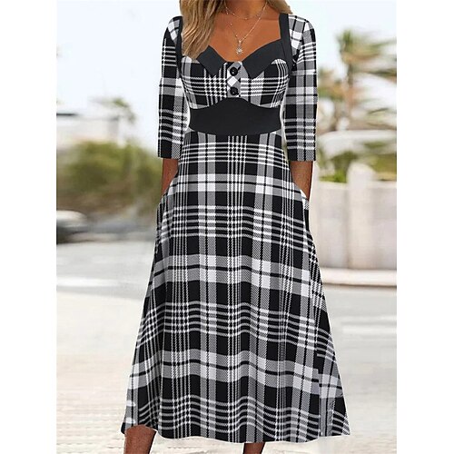 Per donna Vestito casual Abito estivo Abito stampato A quadri Pulsante Tasche A V Vestito longuette Di tendenza Classico Esterno Giornaliero Mezza manica Morbido Nero Primavera Estate S M L XL XXL
Per donna Vestito casual Abito estivo Abito stampato A quadri Pulsante Tasche A V Vestito longuette Di tendenza Classico Esterno Giornaliero Mezza manica Morbido Nero Primavera Estate S M L XL XXL