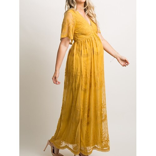 Dame Graviditetskjole Festkjole Blonde kjole Fotoshoot kjole Helfarve Lang kjole Maxikjole Kortærmet Blonder V-hals Mode Fest Sort Hvid Gul Forår Sommer S M L XL
Dame Graviditetskjole Festkjole Blonde kjole Fotoshoot kjole Helfarve Lang kjole Maxikjole Kortærmet Blonder V-hals Mode Fest Sort Hvid Gul Forår Sommer S M L XL
