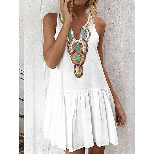 Dame Afslappet påklædning Tank Top Kjole Sommerkjole Grafisk Blomstret Krøllede Folder Patchwork V-hals Mini kjole Mode Moderne udendørs Daglig Uden ærmer Løstsiddende Hvid Forår Sommer S M L XL XXL
Dame Afslappet påklædning Tank Top Kjole Sommerkjole Grafisk Blomstret Krøllede Folder Patchwork V-hals Mini kjole Mode Moderne udendørs Daglig Uden ærmer Løstsiddende Hvid Forår Sommer S M L XL XXL