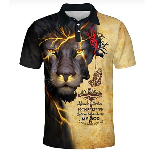 Herre POLO T-skjorte Golf skjorte Bokstaver Løve Grafiske trykk Aftæpning Gul utendørs Gate Kort Erme Knapp ned Trykt mønster Klær Sport Mote Gatemote Designer
Herre POLO T-skjorte Golf skjorte Bokstaver Løve Grafiske trykk Aftæpning Gul utendørs Gate Kort Erme Knapp ned Trykt mønster Klær Sport Mote Gatemote Designer