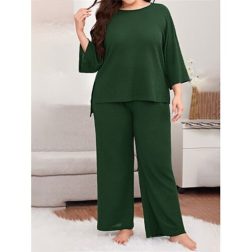 Per donna Plus Size loungewear Completi Colore puro Semplice Informale Comoda Interni Giornaliero Da mare Poliestere Traspirante Girocollo Manica lunga maglietta Pantalone Primavera Estate Nero Verde
Per donna Plus Size loungewear Completi Colore puro Semplice Informale Comoda Interni Giornaliero Da mare Poliestere Traspirante Girocollo Manica lunga maglietta Pantalone Primavera Estate Nero Verde