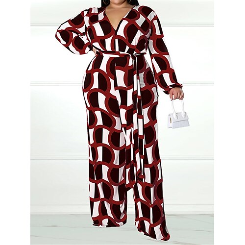 Mujer Mono Alta cintura Estampado Geométrico Escote en Pico Casual Calle Diario Ajuste regular Manga Larga Negro Amarillo Vino XL XXL 3XL Primavera
Mujer Mono Alta cintura Estampado Geométrico Escote en Pico Casual Calle Diario Ajuste regular Manga Larga Negro Amarillo Vino XL XXL 3XL Primavera