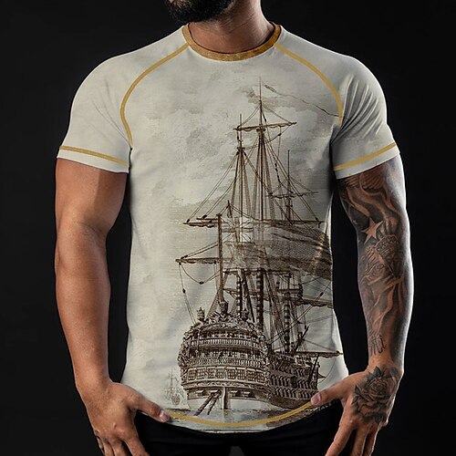 Herre T skjorte T-skjorter Grafisk Båt Crew-hals Klær 3D-utskrift utendørs Avslappet Kortermet Lapper Trykt mønster Mote Designer Komfort
Herre T skjorte T-skjorter Grafisk Båt Crew-hals Klær 3D-utskrift utendørs Avslappet Kortermet Lapper Trykt mønster Mote Designer Komfort