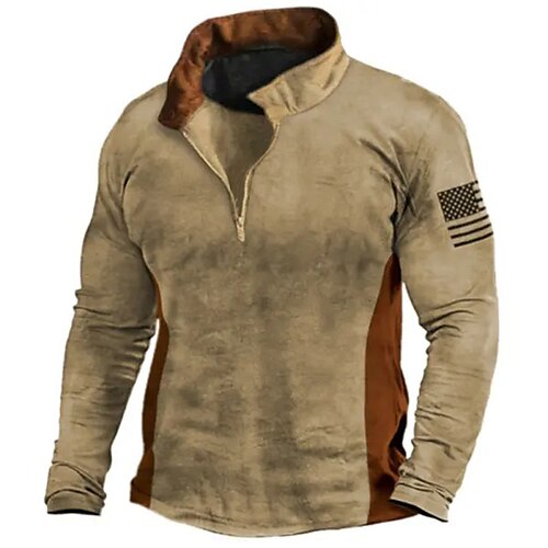 Herre POLO T-skjorte Golf skjorte Zip Polo Grafiske trykk Nasjonalflagg Aftæpning Militærgrønn Kakifarget utendørs Gate Langermet Glidelås Trykt mønster Klær Mote Gatemote Designer Myk
Herre POLO T-skjorte Golf skjorte Zip Polo Grafiske trykk Nasjonalflagg Aftæpning Militærgrønn Kakifarget utendørs Gate Langermet Glidelås Trykt mønster Klær Mote Gatemote Designer Myk