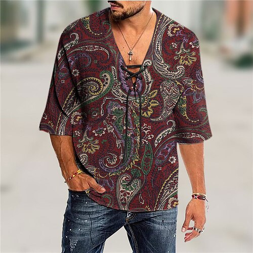 Per uomo maglietta Magliette Pop art Floreale Boho A V Abbigliamento Stampa 3D Esterno Informale Manica lunga Lacci Stampa Di tendenza Originale Comodo
Per uomo maglietta Magliette Pop art Floreale Boho A V Abbigliamento Stampa 3D Esterno Informale Manica lunga Lacci Stampa Di tendenza Originale Comodo